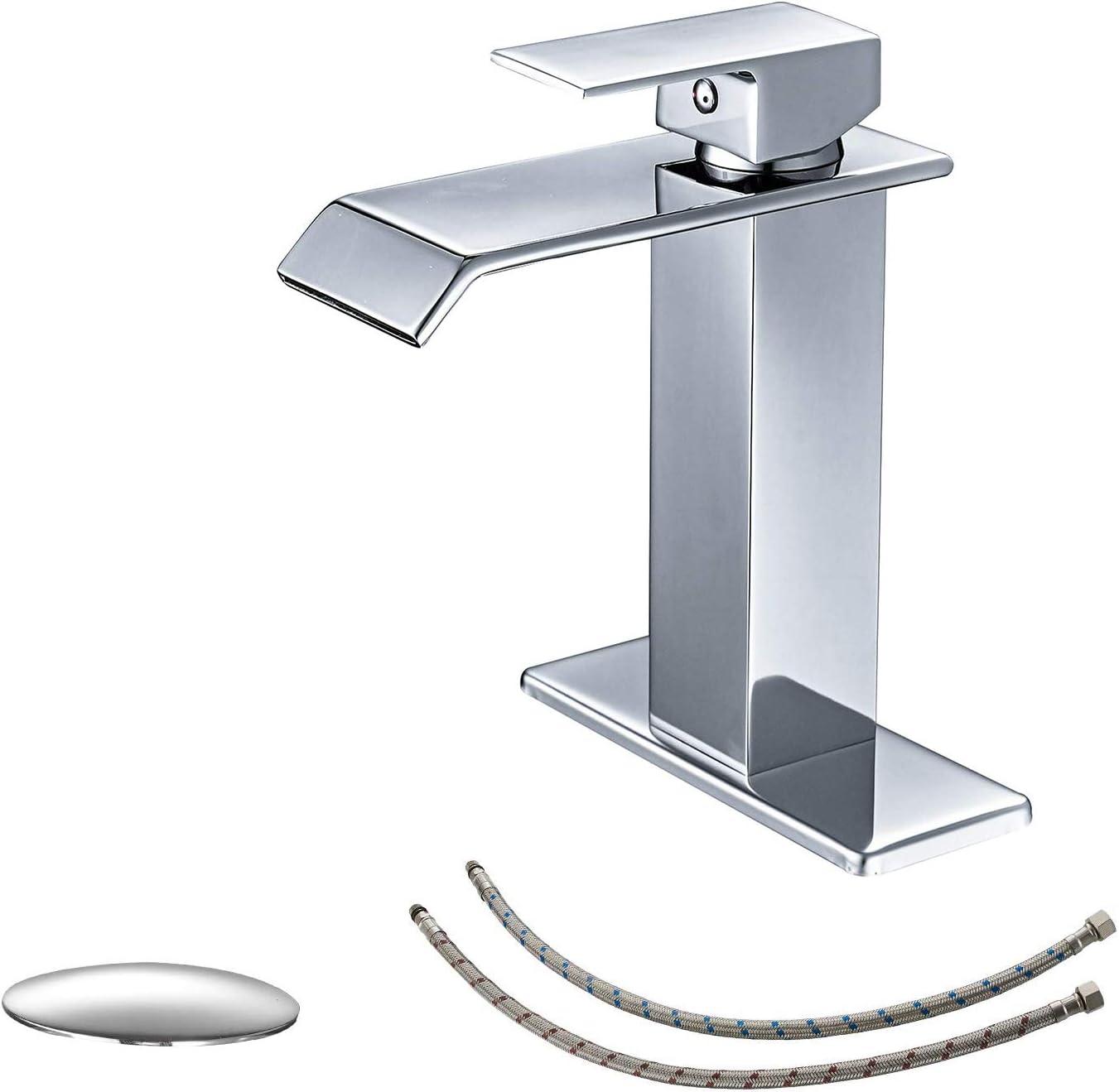 Single-Hole Single-handle Bathroom Faucet with Drain Assembly