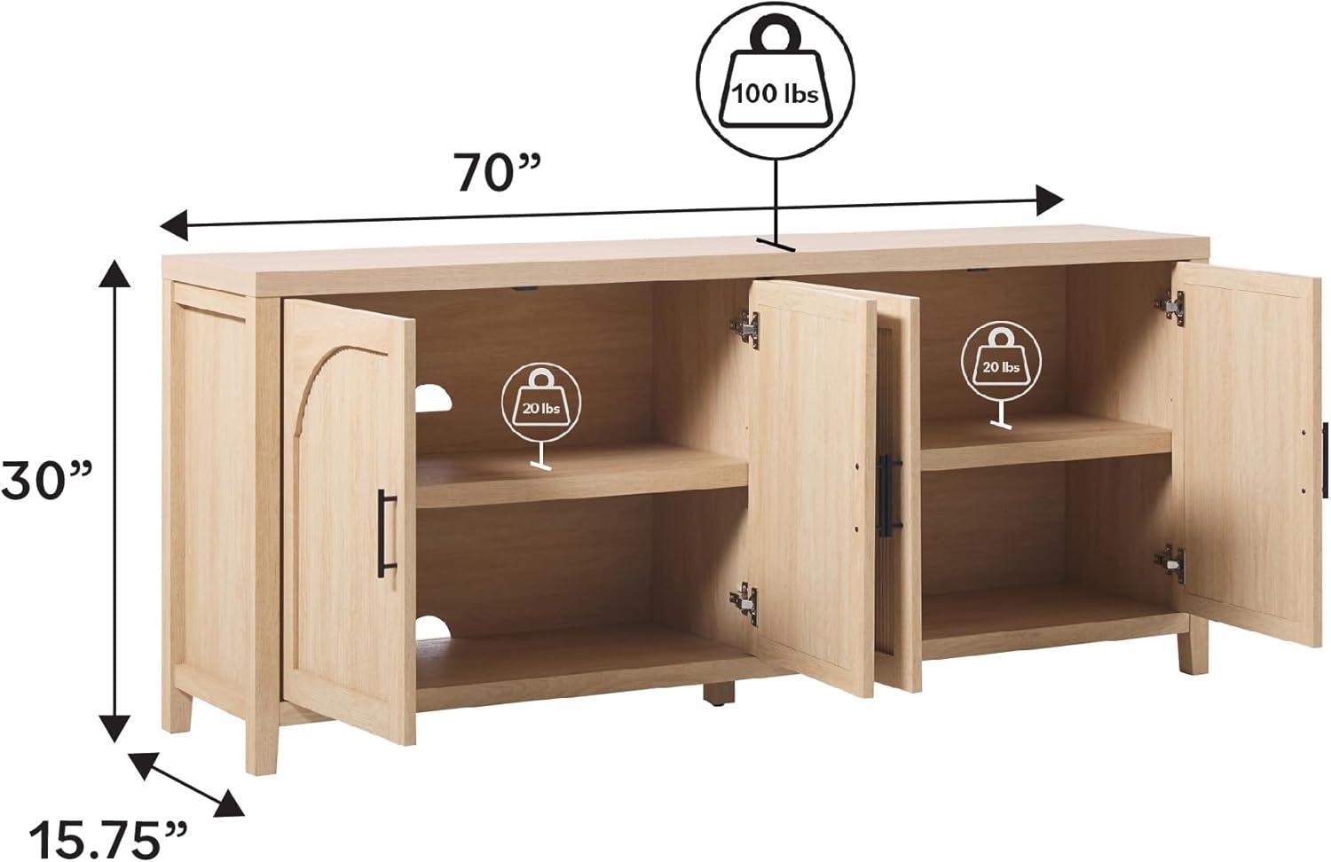 Millwood Pines Eilisha Modern Reeded Sideboard with Arched Doors