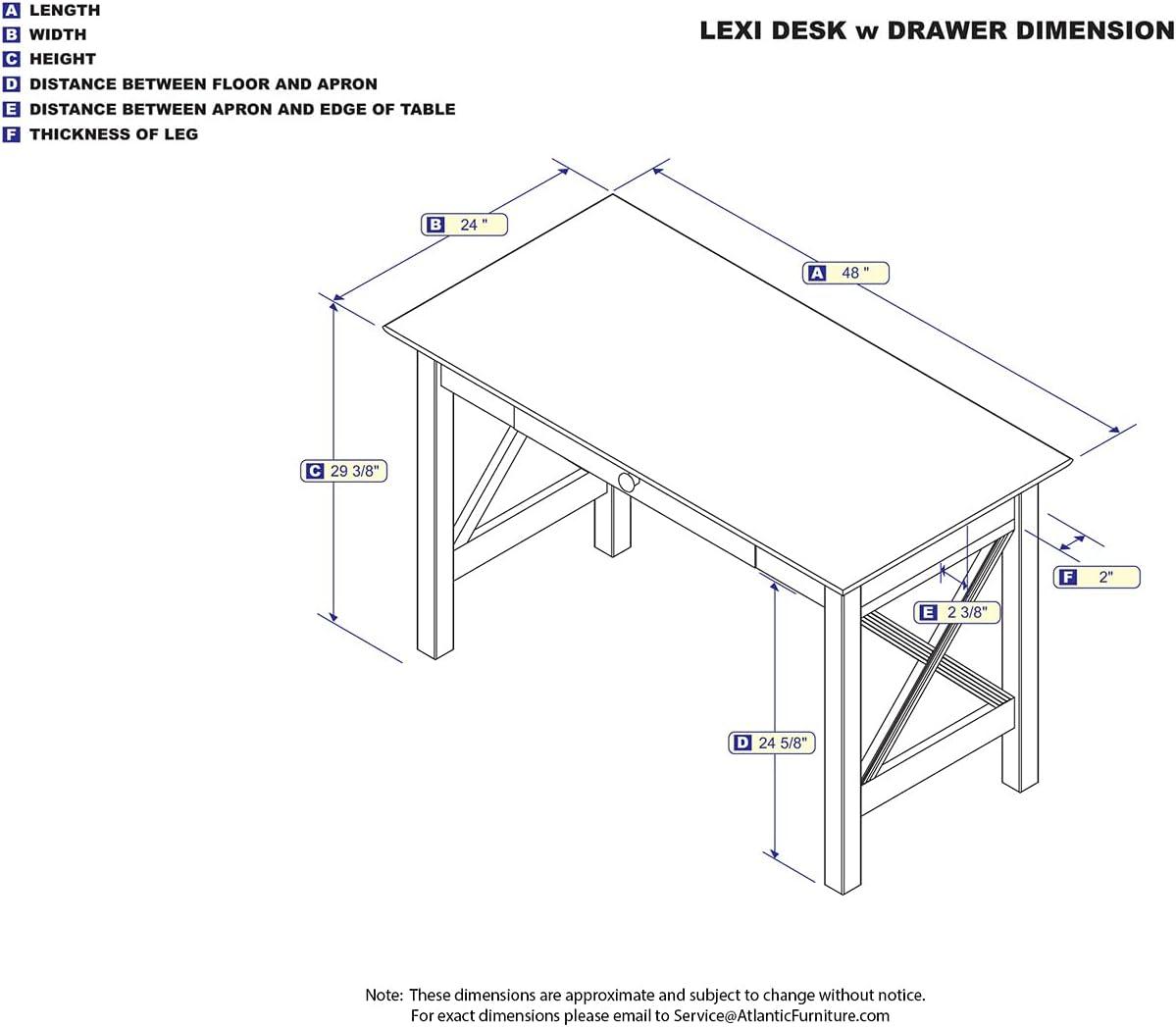 Lexi Desk with Drawer Grey