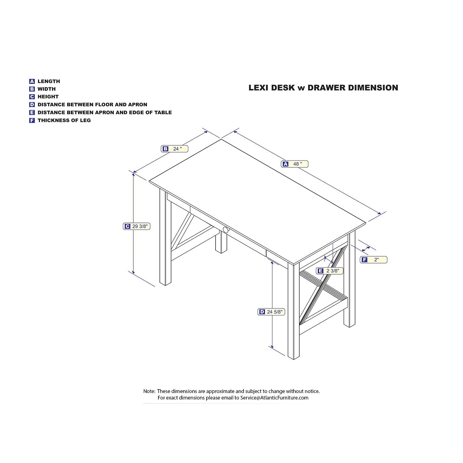 Lexi Desk with Drawer Grey