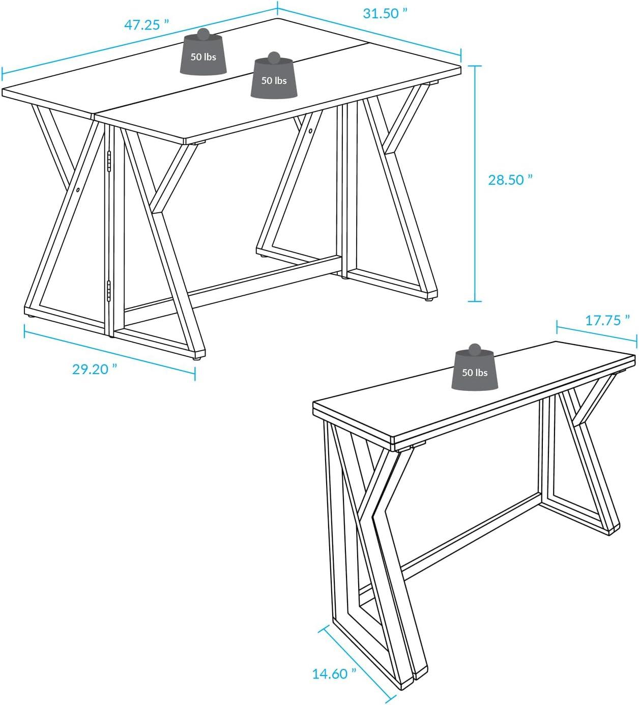 American Trails Aztecs Folding Console to Dining Convertible Table with Solid American Basswood