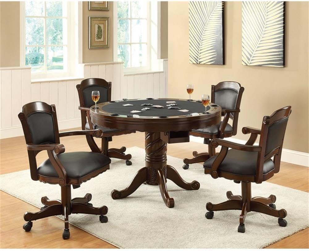 Turk 5-piece Game Table Set Tobacco and Black