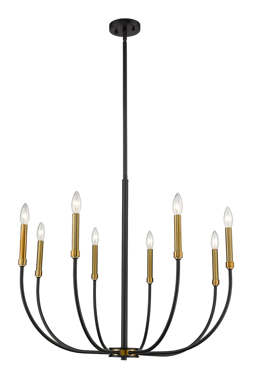 Z-Lite Haylie 8 - Light Chandelier in  Matte Black/Olde Brass