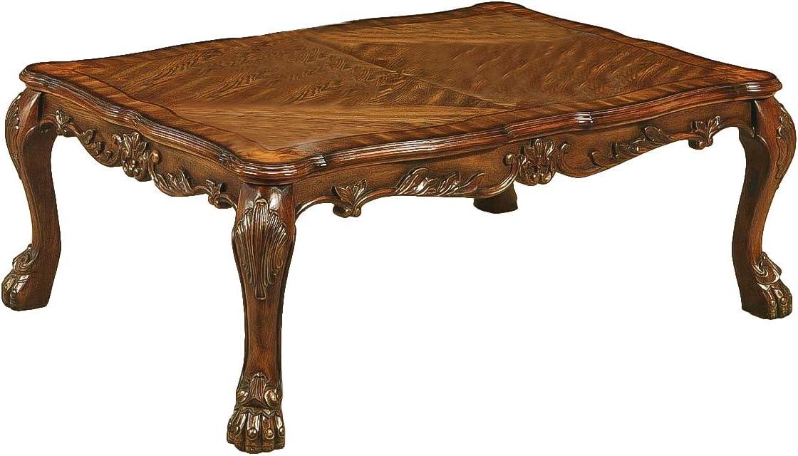 Dresden Cherry Oak 54" Rectangular Coffee Table with Claw Feet