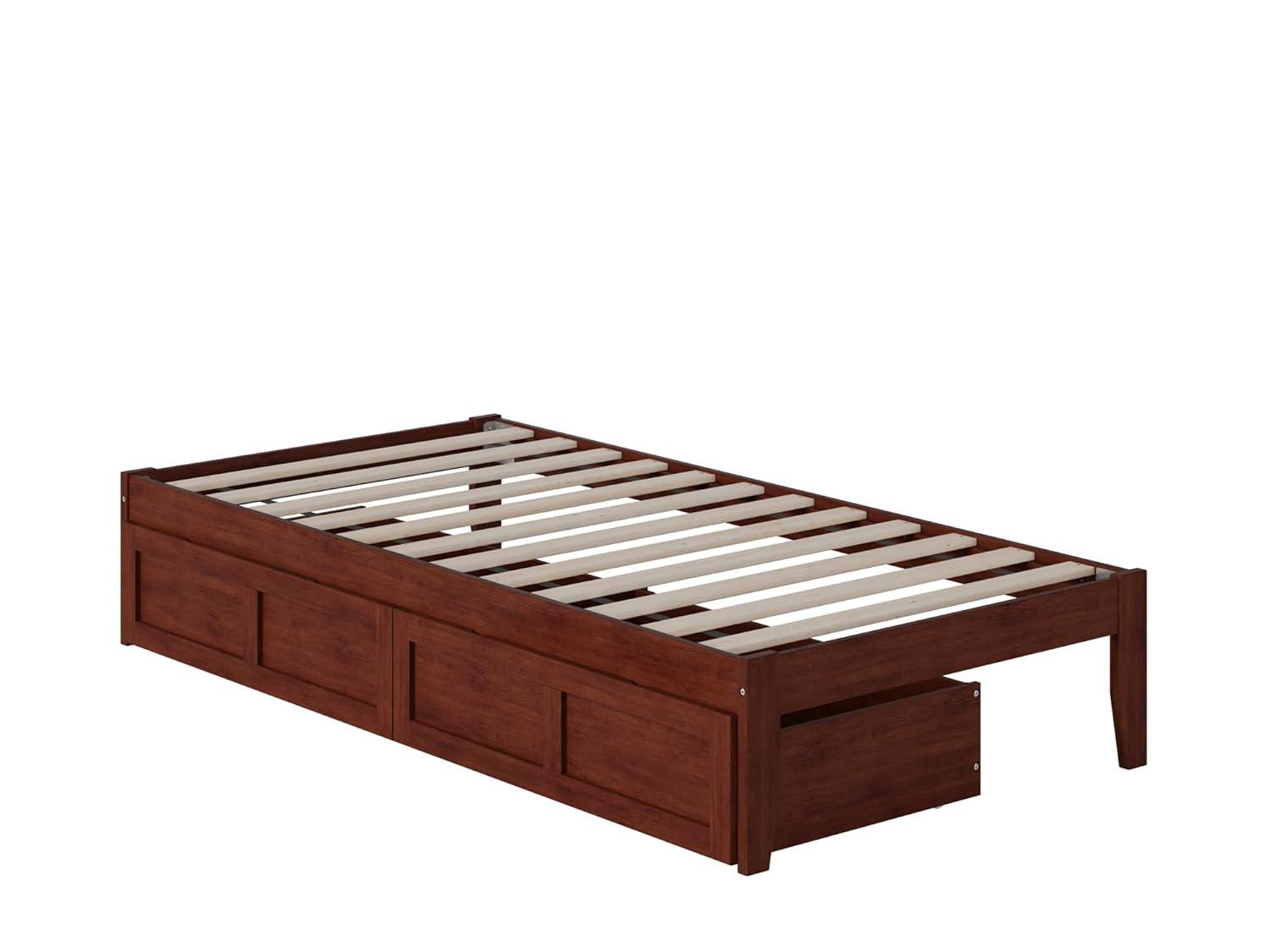 Twin Colorado Bed with USB Turbo Charger, 2 Underbed Drawers - AFI: Hardwood, No Box Spring Required