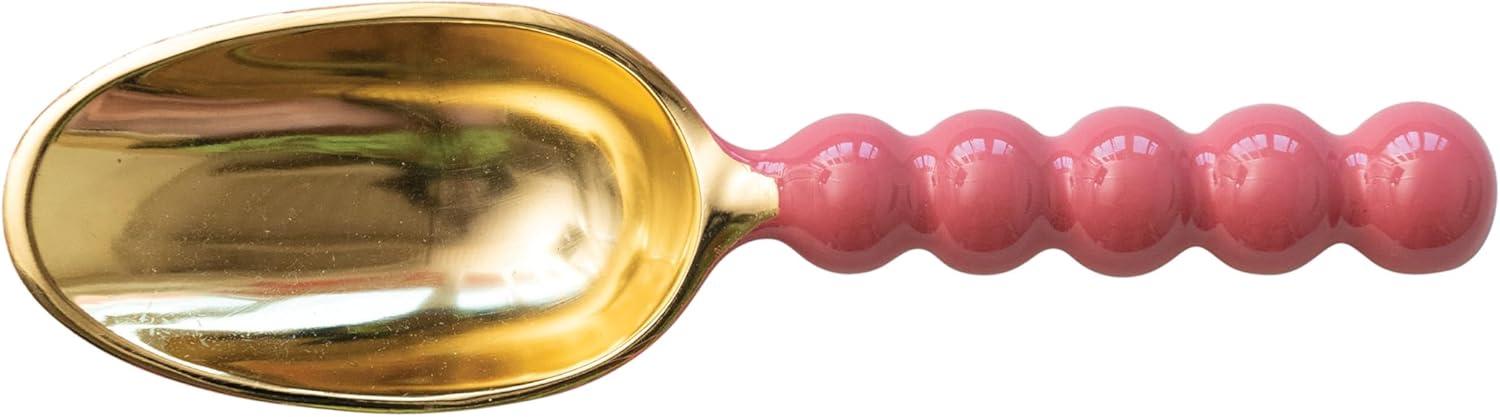 Creative Co-Op, Pink Enameled Aluminum Kitchen Scoop, Gold, Medium