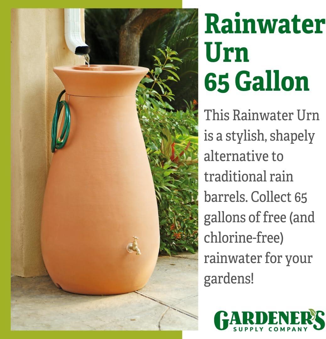 Algreen 65 Gallon Plastic Rain Barrel with Planter Top