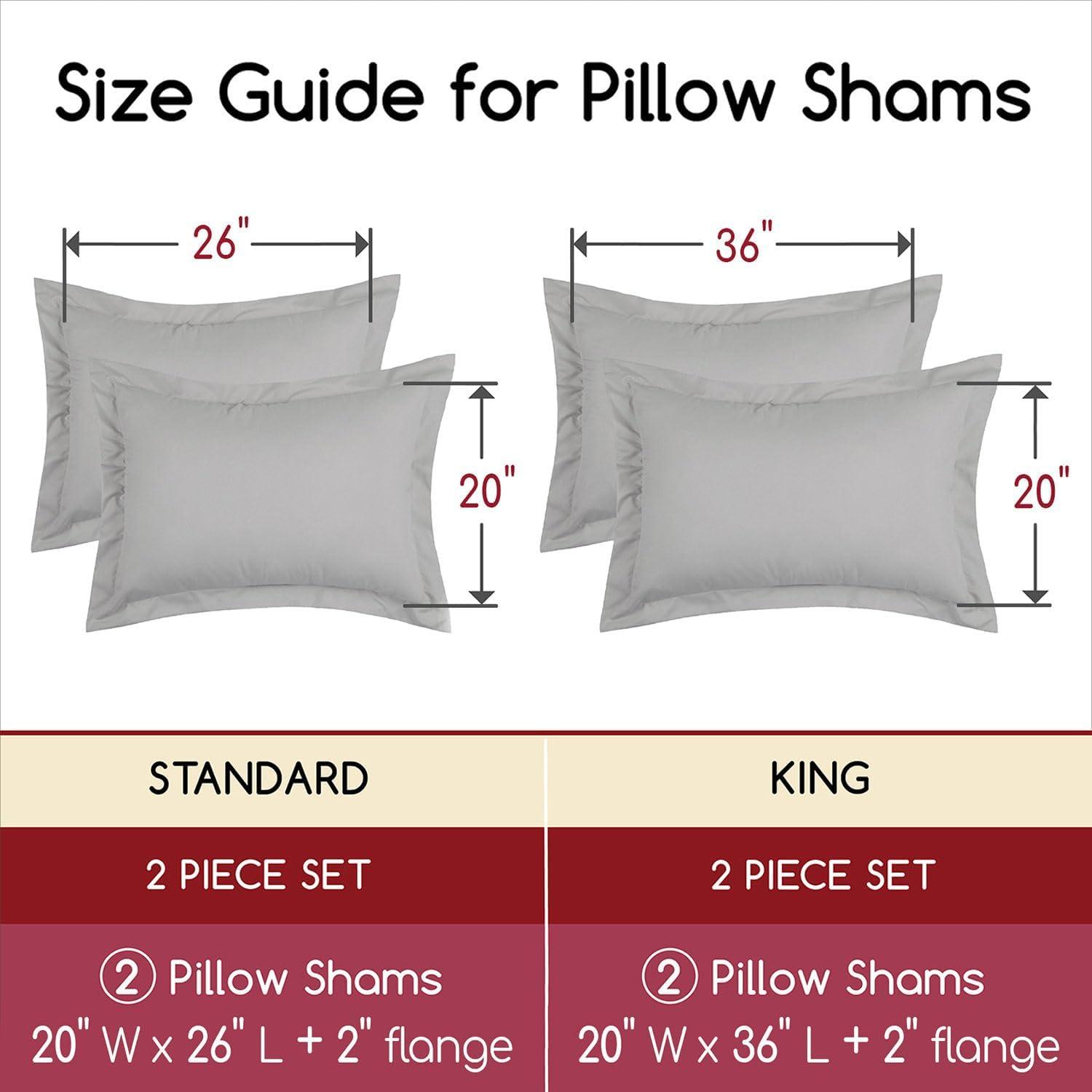 Vedanta Home Collection Standard Size Pillow Shams Standard 20''x 26'' Set of 2 White 600 Thread Count 100% Natural Cotton