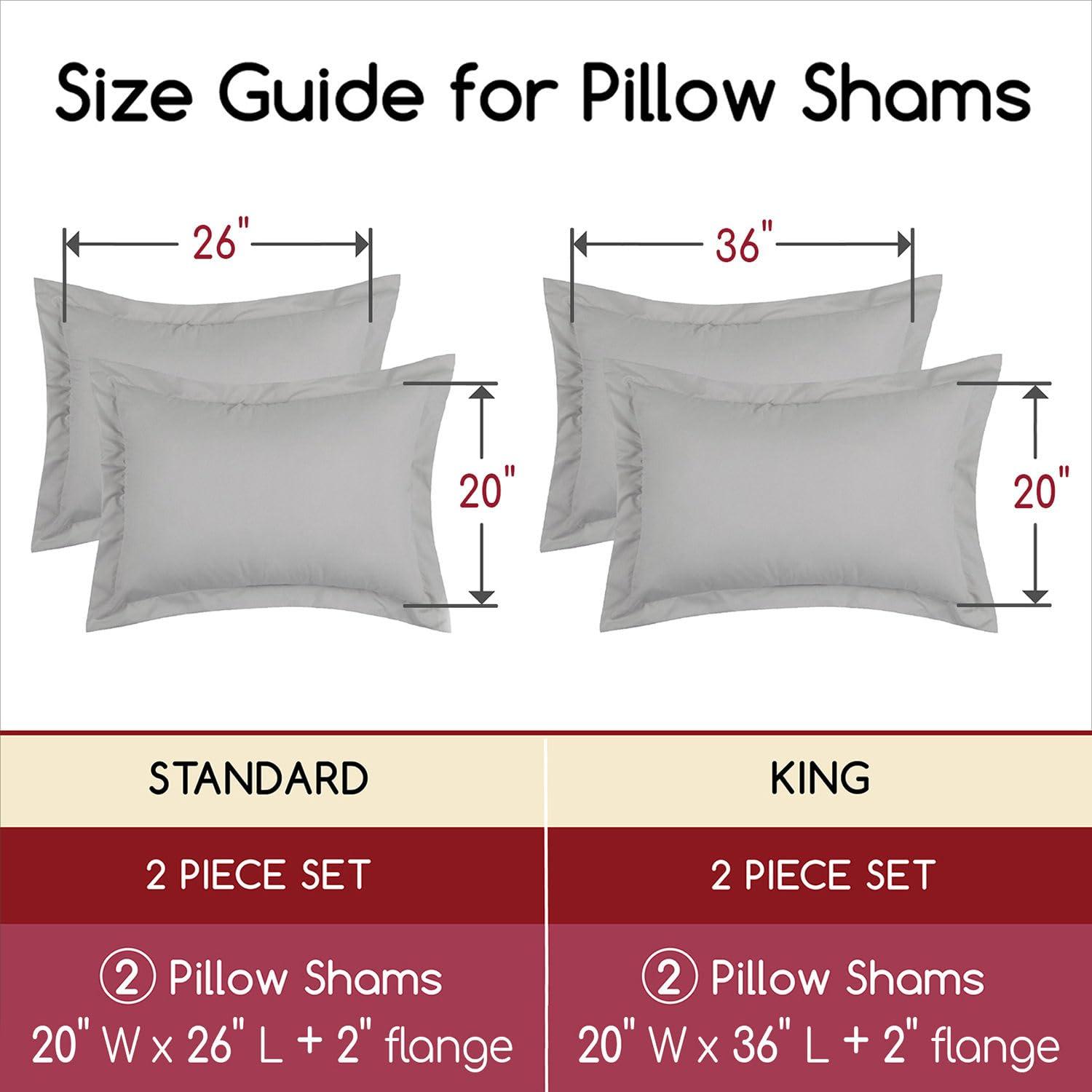 Mellanni Pillow Shams Set of 2, Decorative Pillow Cases with 2" Flange, Standard, Royal Blue