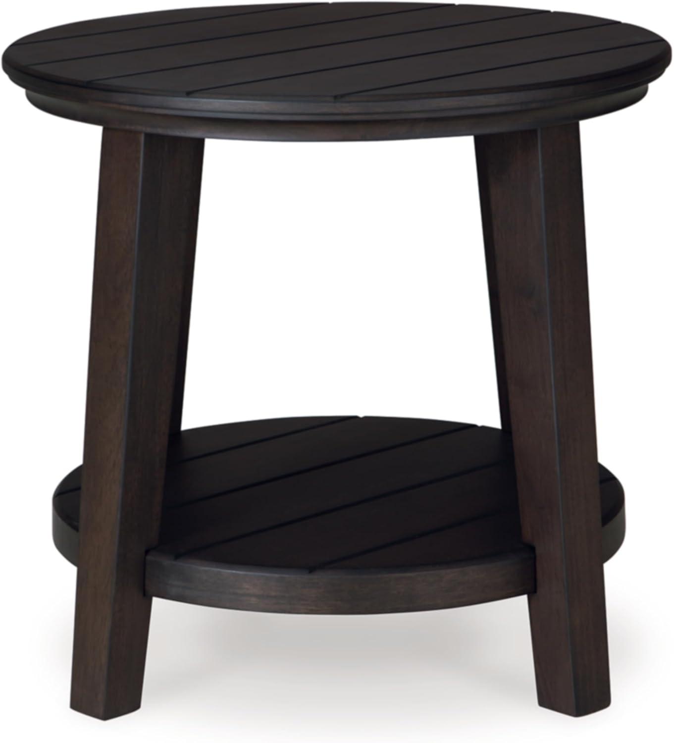 Signature Design by Ashley Celamar Modern Farmhouse End Table with Lower Shelf, Dark Brown