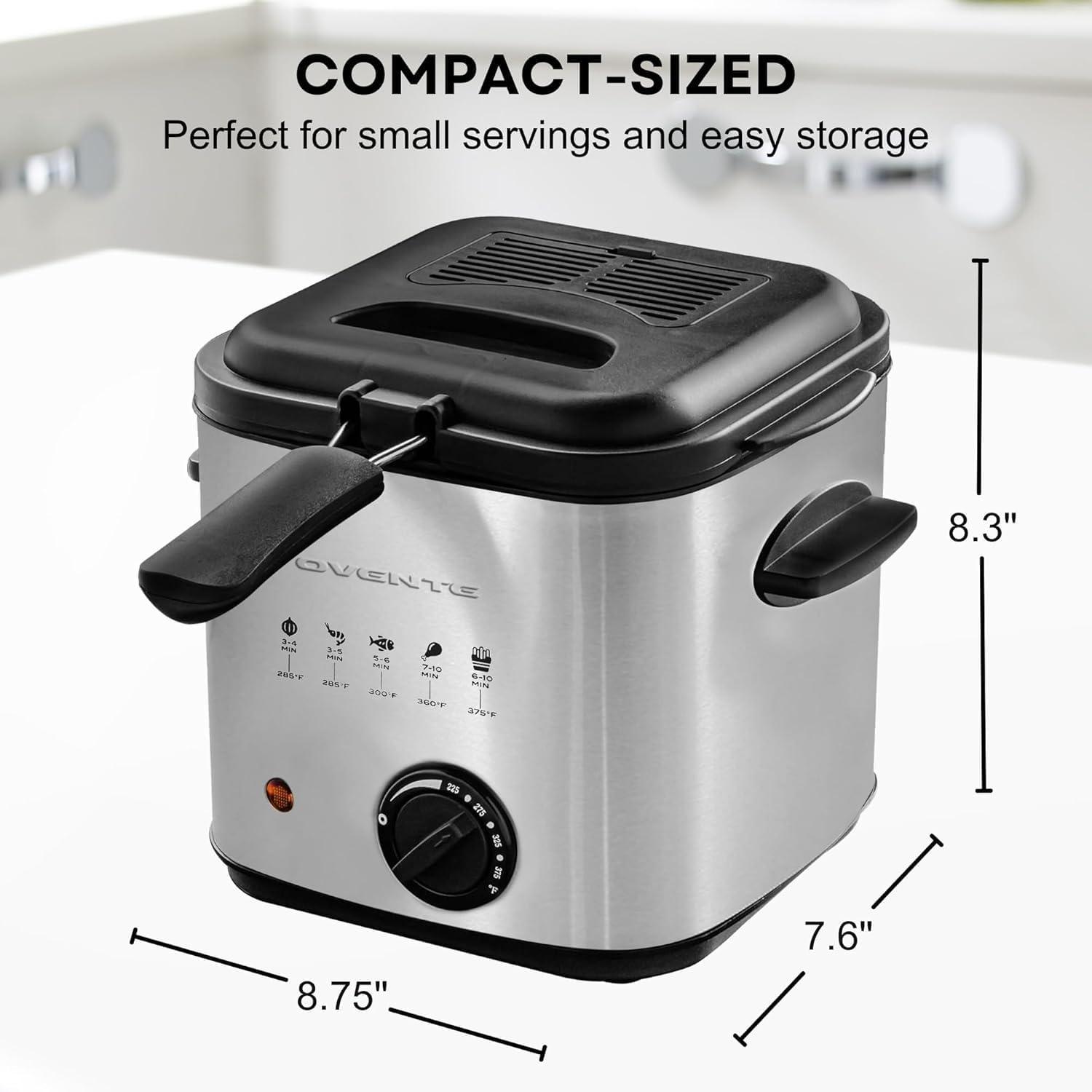 Ovente OVENTE 1.5 Liter Electric Deep Fryer with Frying Basket