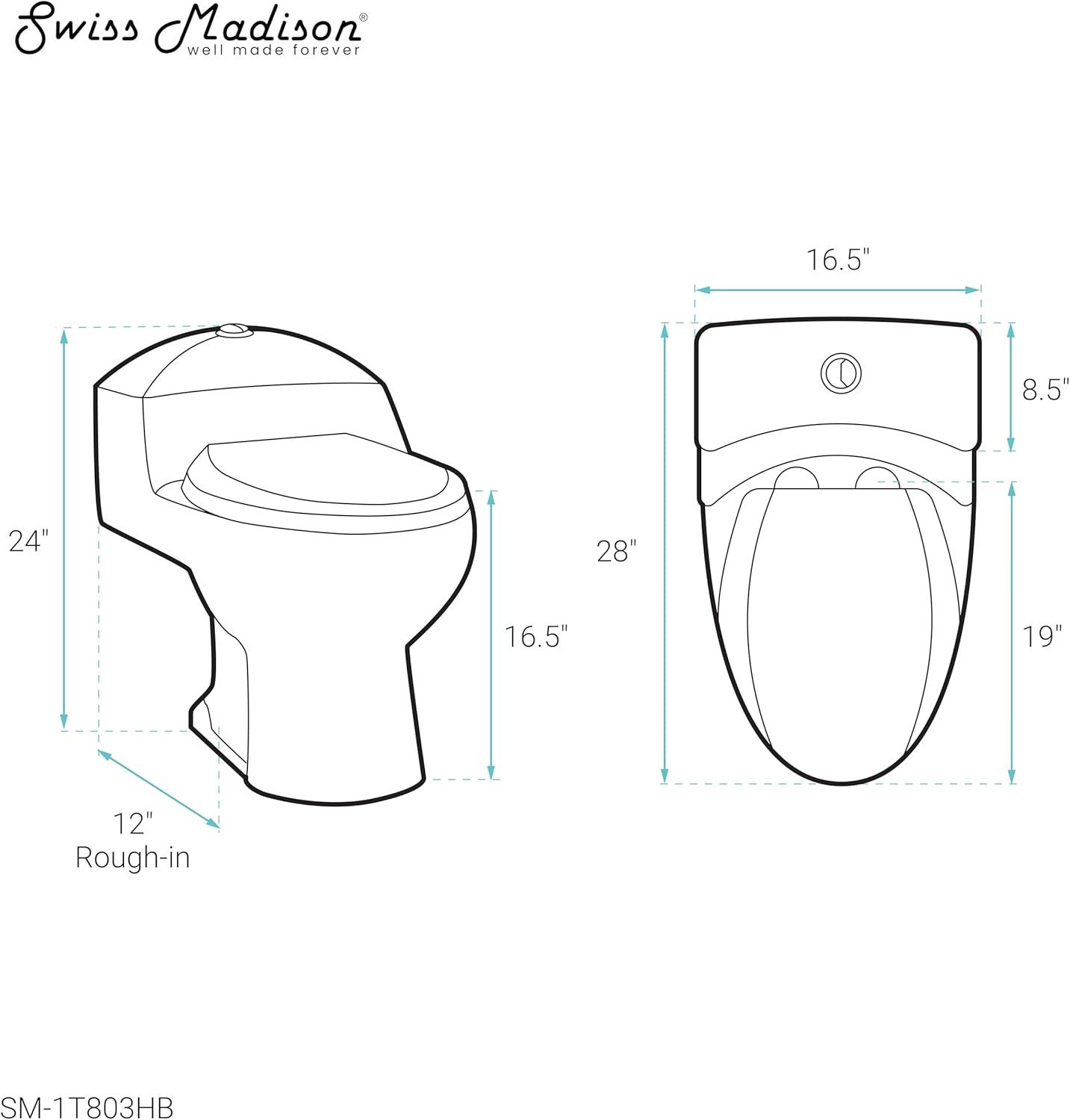 Château One Piece Elongated Toilet Dual Flush, 1.1/1.6 gpf