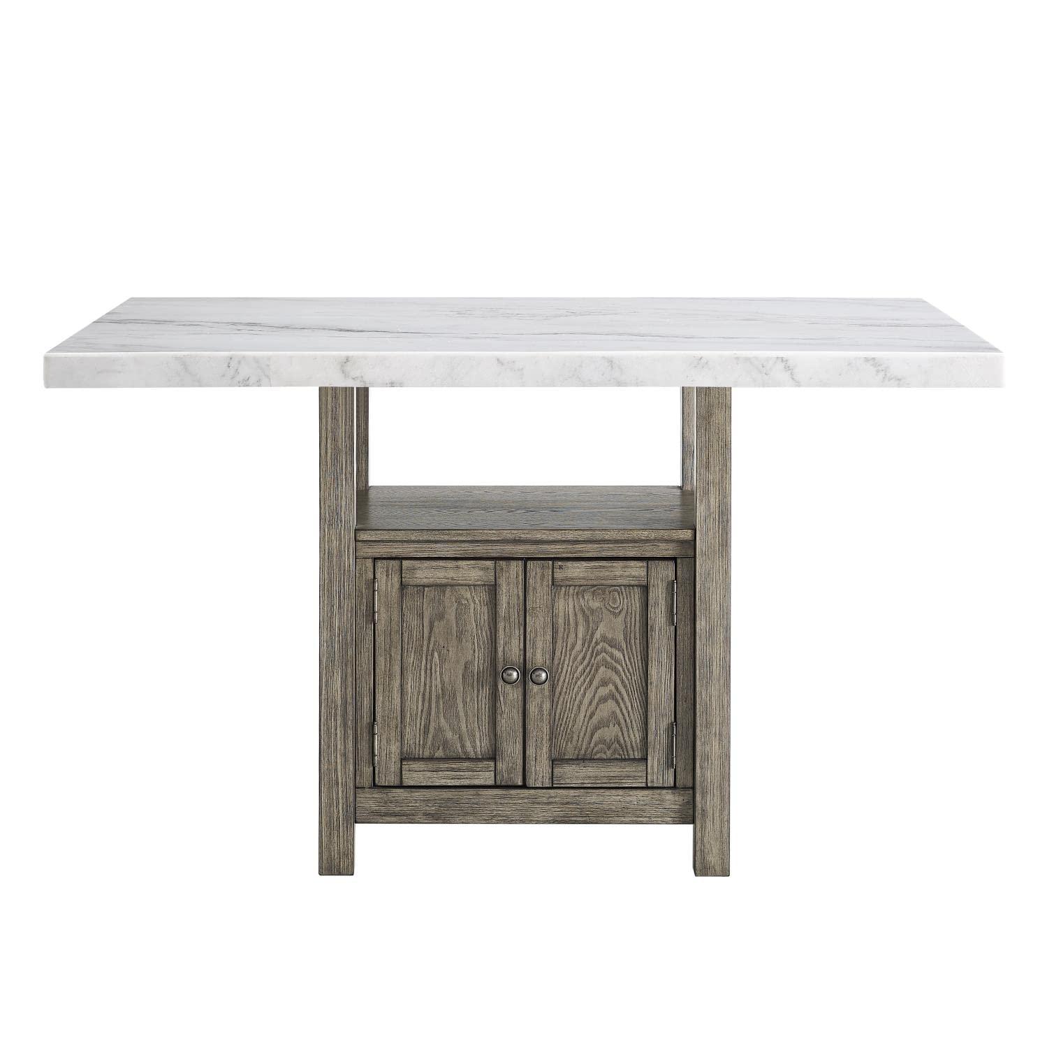 Steve Silver Grayson White Marble and Driftwood 6-Piece Counter Height Set