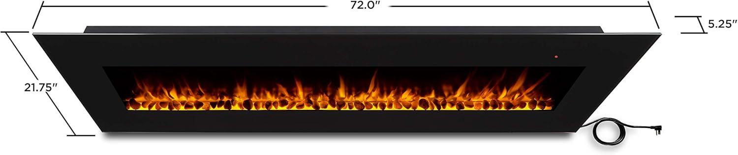 Corretto Wall Mounted Electric Fireplace in Black by Real Flame