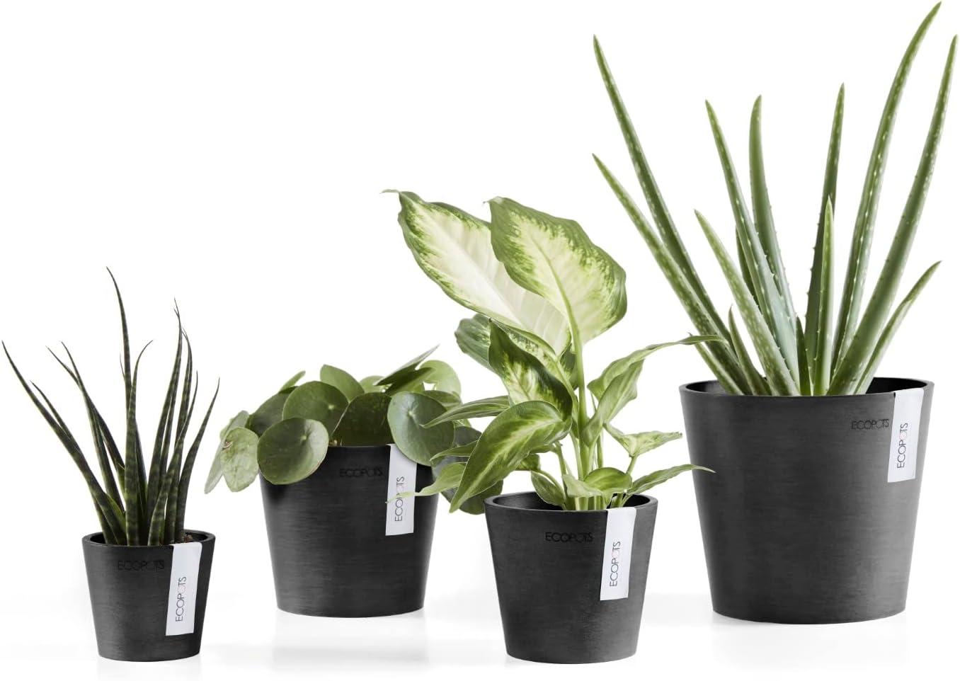 Ecopots Ecopots Indoor/Outdoor Modern Round Recycled Plastic Planter Flower Pot