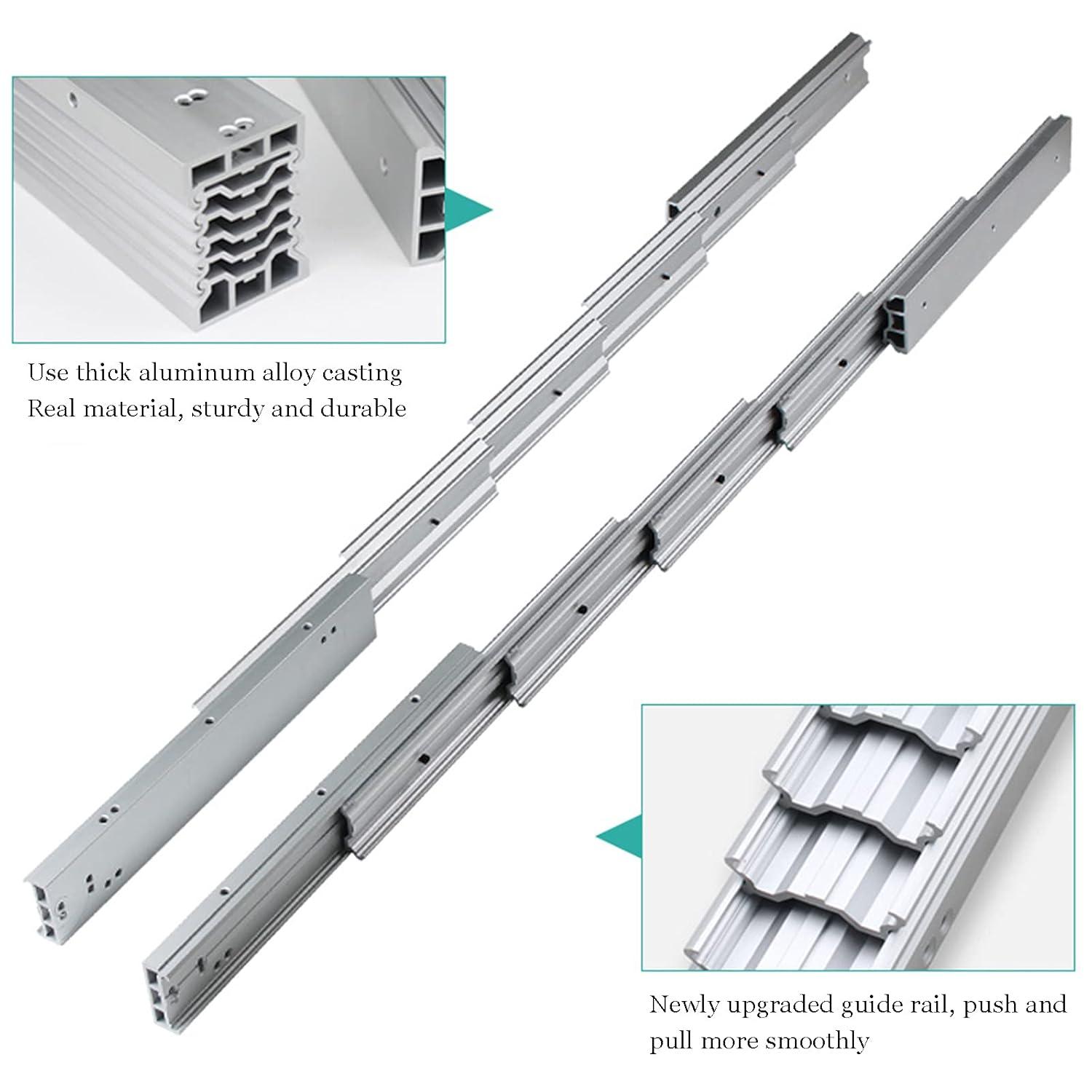 Aluminum Telescopic Cabinet Table Guide Rail Hinge Home Hardware Accessories for Concealed Desk Kitchen Countertop, 1450mm