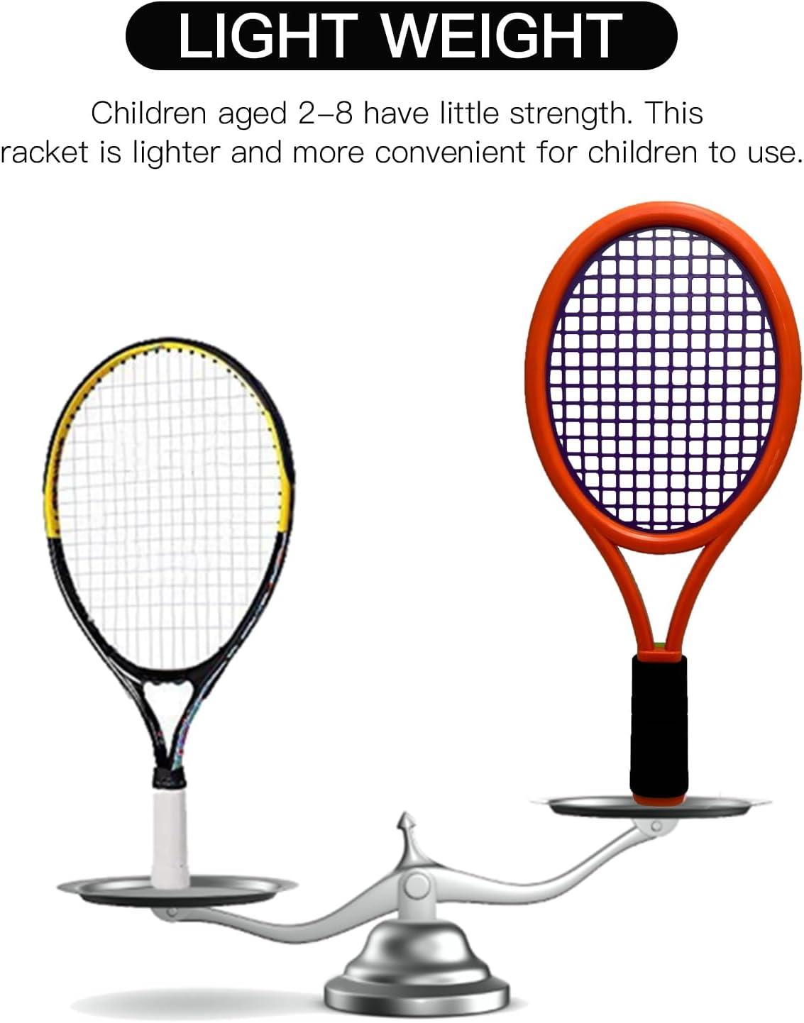 Kids Tennis Racket,17 Inch Plastic Tennis Racket with 2 Soft Balls,2 Tennis Balls and 4 Shuttlecocks for Kid,Toddler Outdoor/Indoor Sport Play