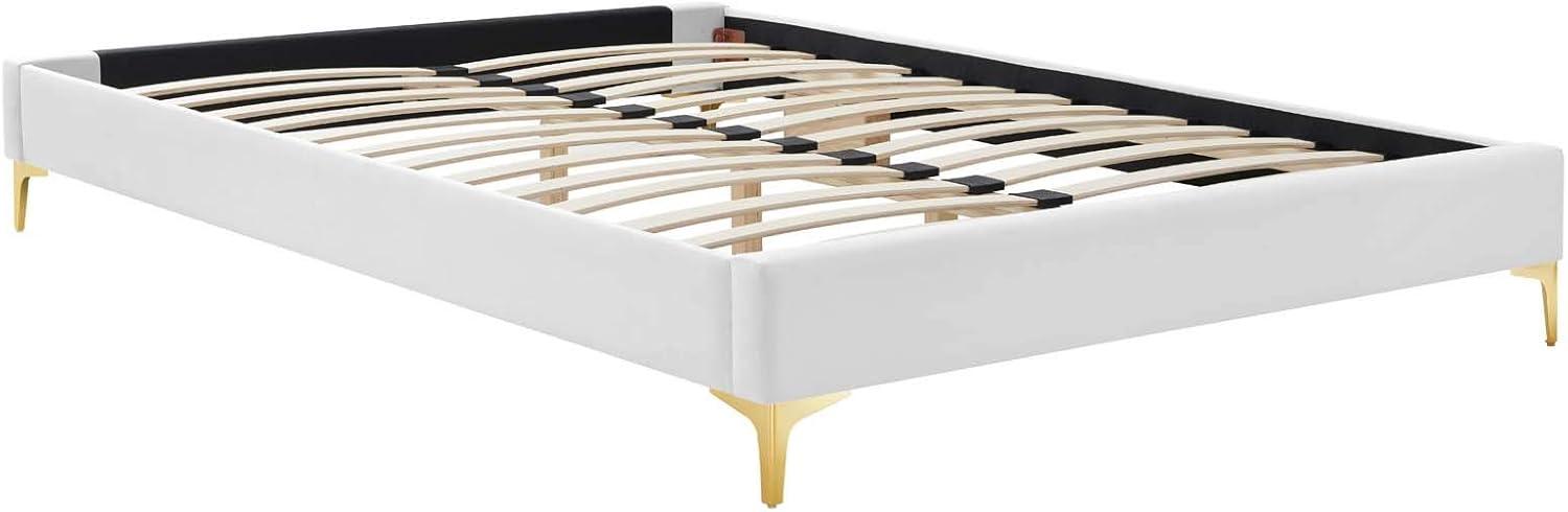 Modway Sutton Queen Modern Performance Velvet Bed Frame in White