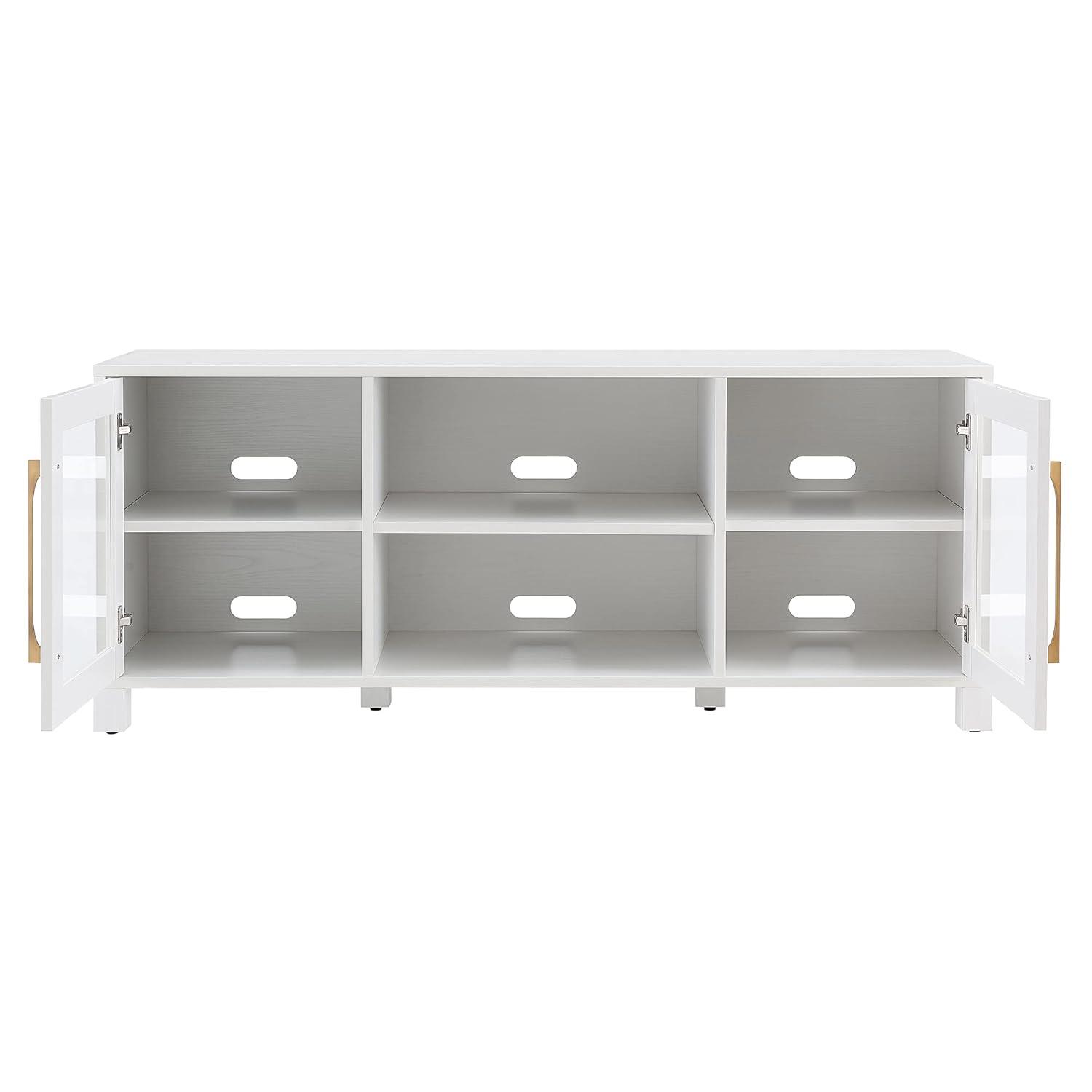 Evelyn&Zoe Quincy Rectangular TV Stand for TV's up to 65", White