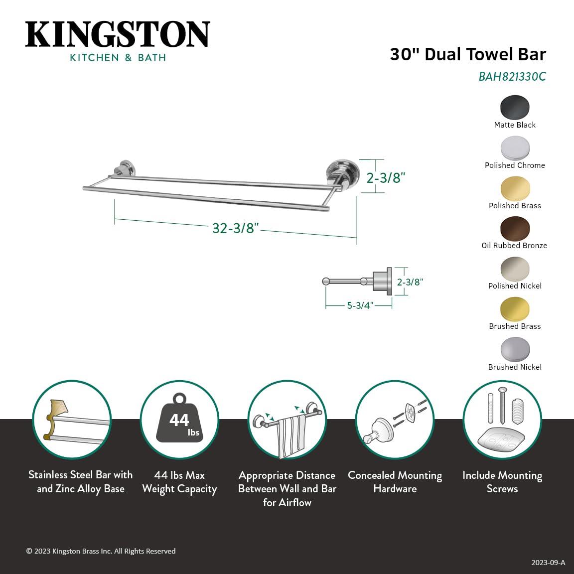 Kingston Brass Concord 30-Inch Dual Towel Bar