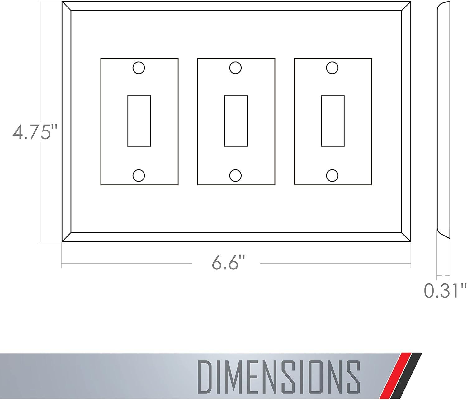 White Paintable Triple Toggle Light Switch Wall Plate Cover