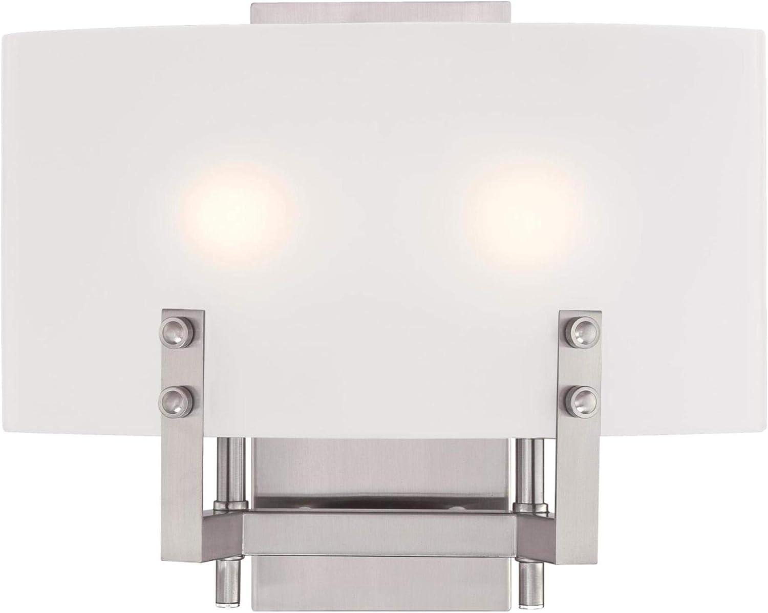 Westinghouse Lighting 6369600 2 Light Wall Fixture with Frosted Glass - Brushed Nickel