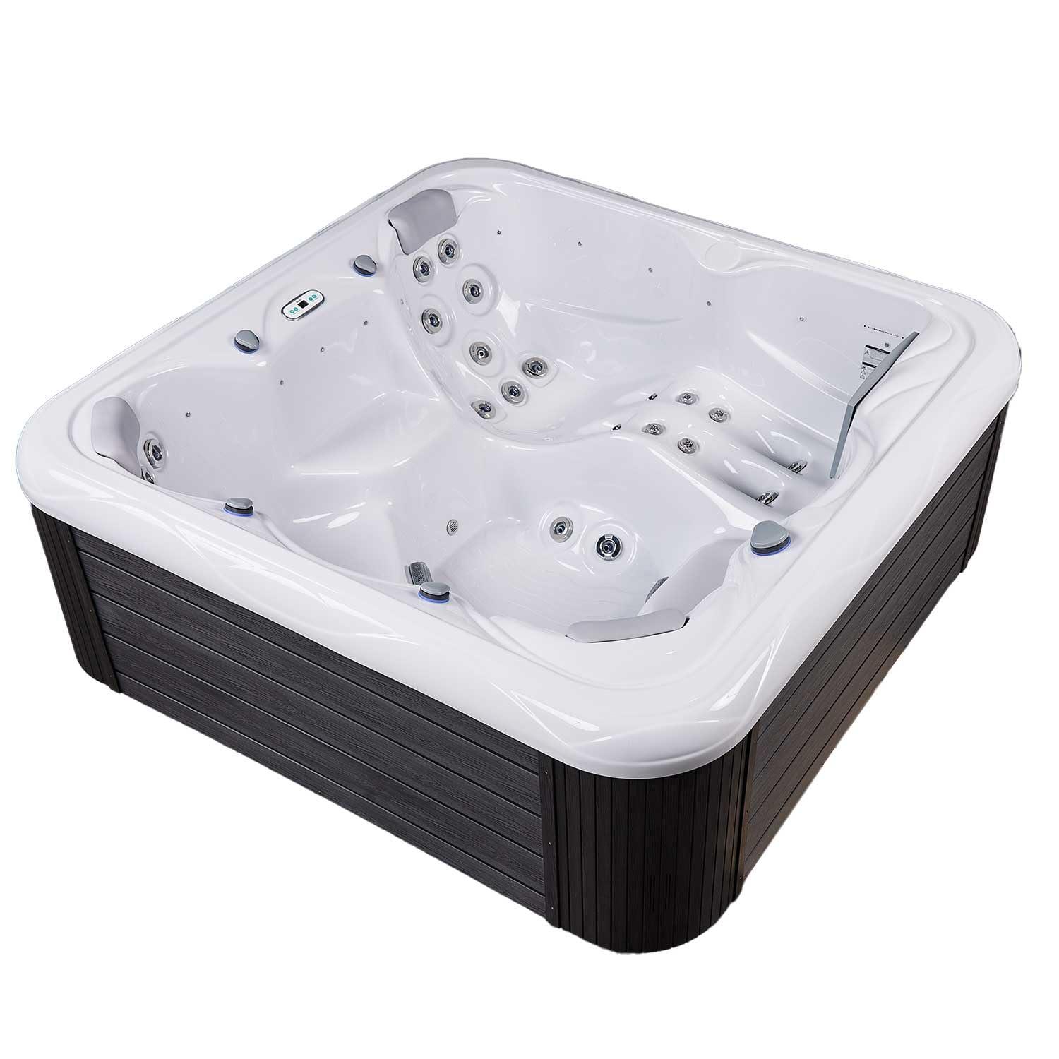 Buenospa New York 6 - Person 49 - Jet Acrylic Square Hot Tub with Ozonator and Cover in White