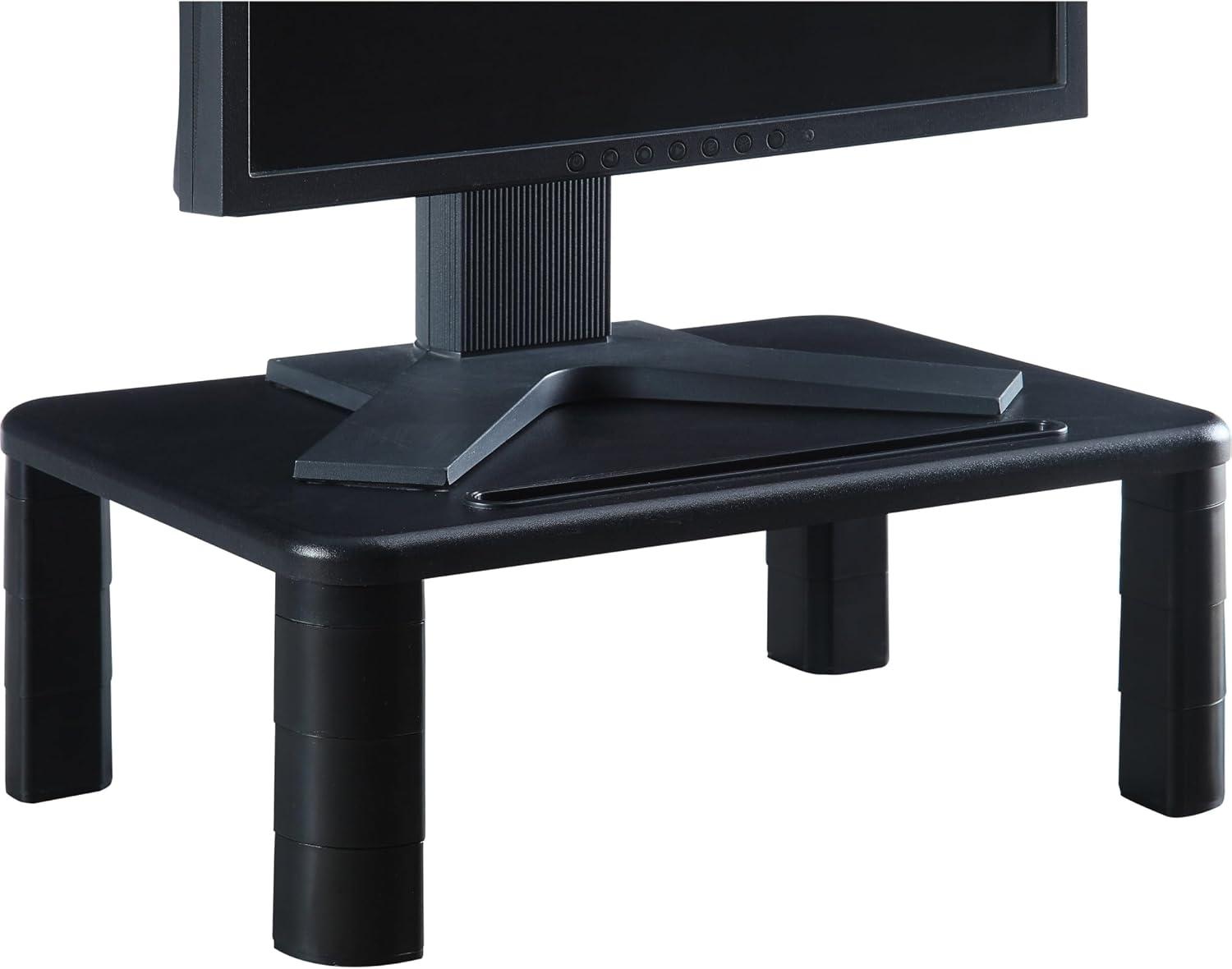 Lorell, LLR99991, Adjustable Monitor Riser, 1 Each, Black