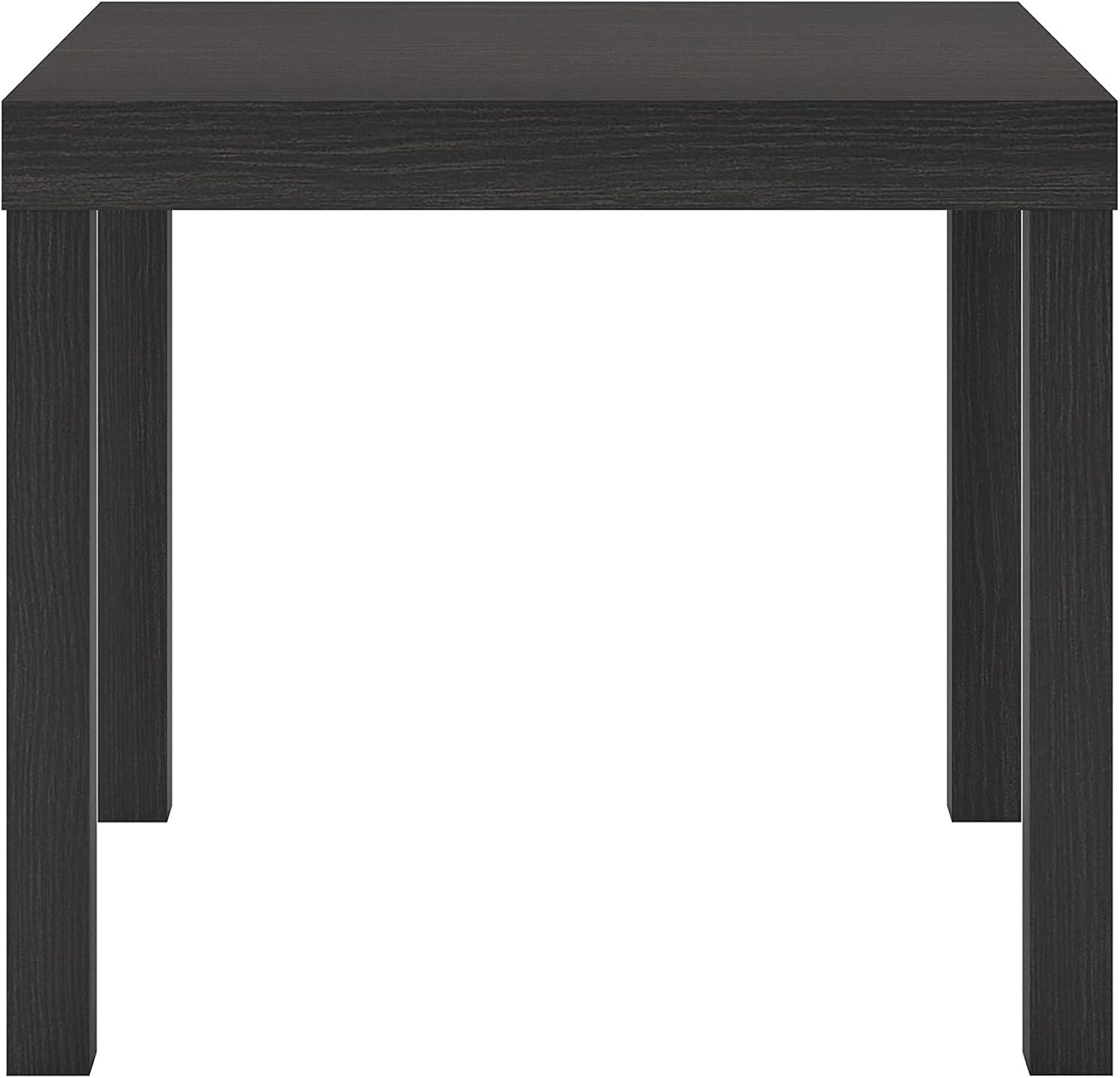 Transitional Glossy Brown Engineered Wood Square End Table