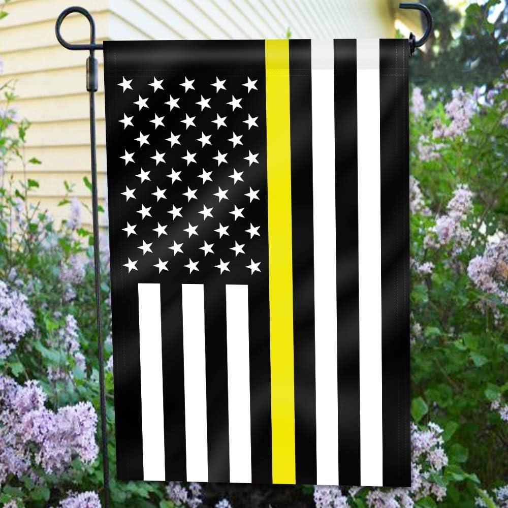 ANLEY Double Sided Premium Garden Flag, Thin Yellow Line USA Decorative Garden Flags 18 x 12.5 Inch