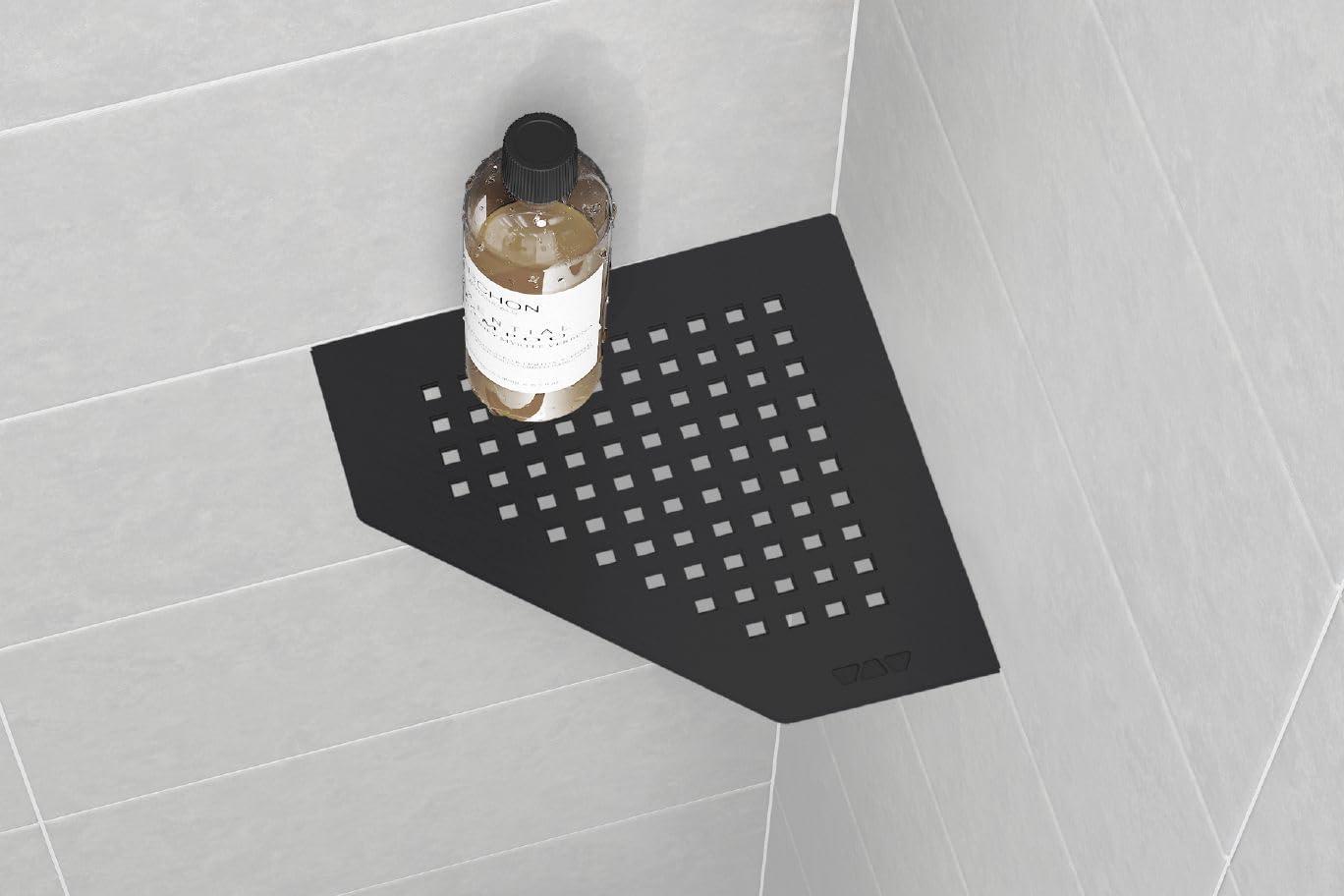 Floral Greige Aluminum Triangular Corner Shelf