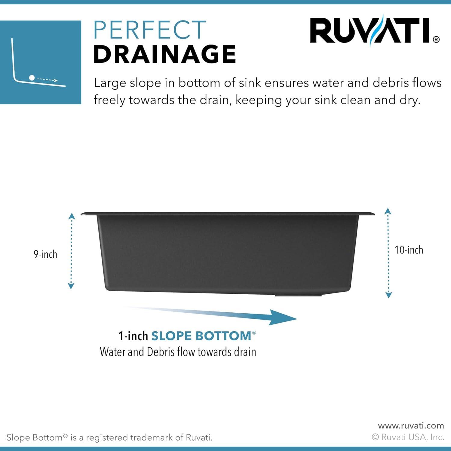 Ruvati 32 x 19 inch epiGranite Undermount Granite Composite Kitchen Sink