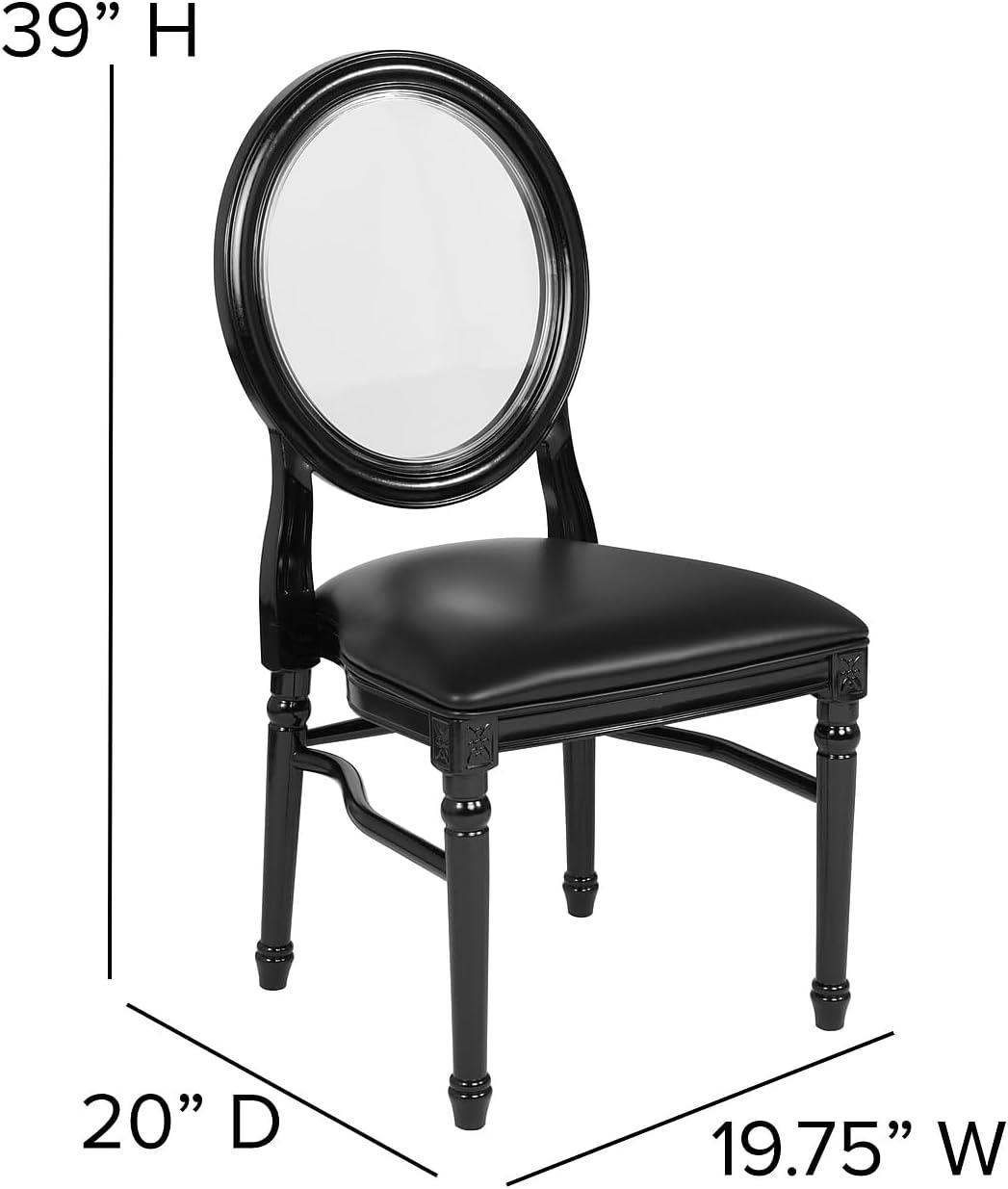 Flash Furniture 2 Pack HERCULES Series 900 lb. Capacity King Louis Chair with Tufted Back, Black Vinyl Seat and Black Frame