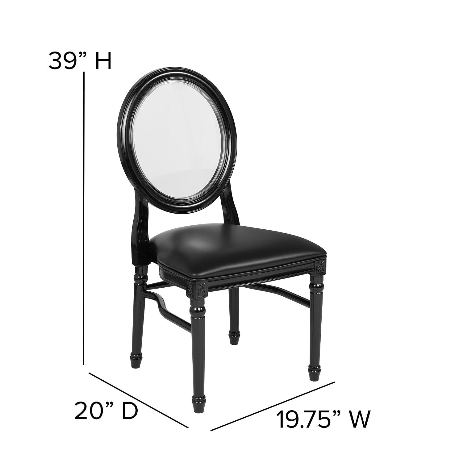 Flash Furniture 2 Pack HERCULES Series 900 lb. Capacity King Louis Chair with Tufted Back, Black Vinyl Seat and Black Frame