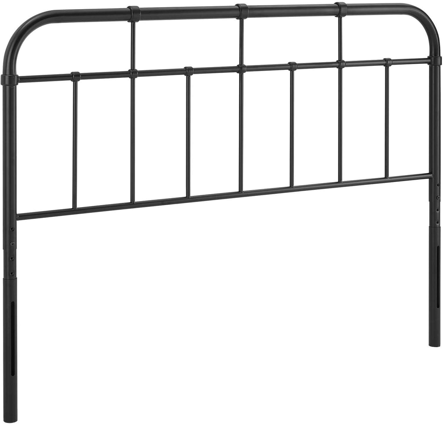 Modway Alessia Modern Farmhouse Full Metal Spindle Headboard in Black