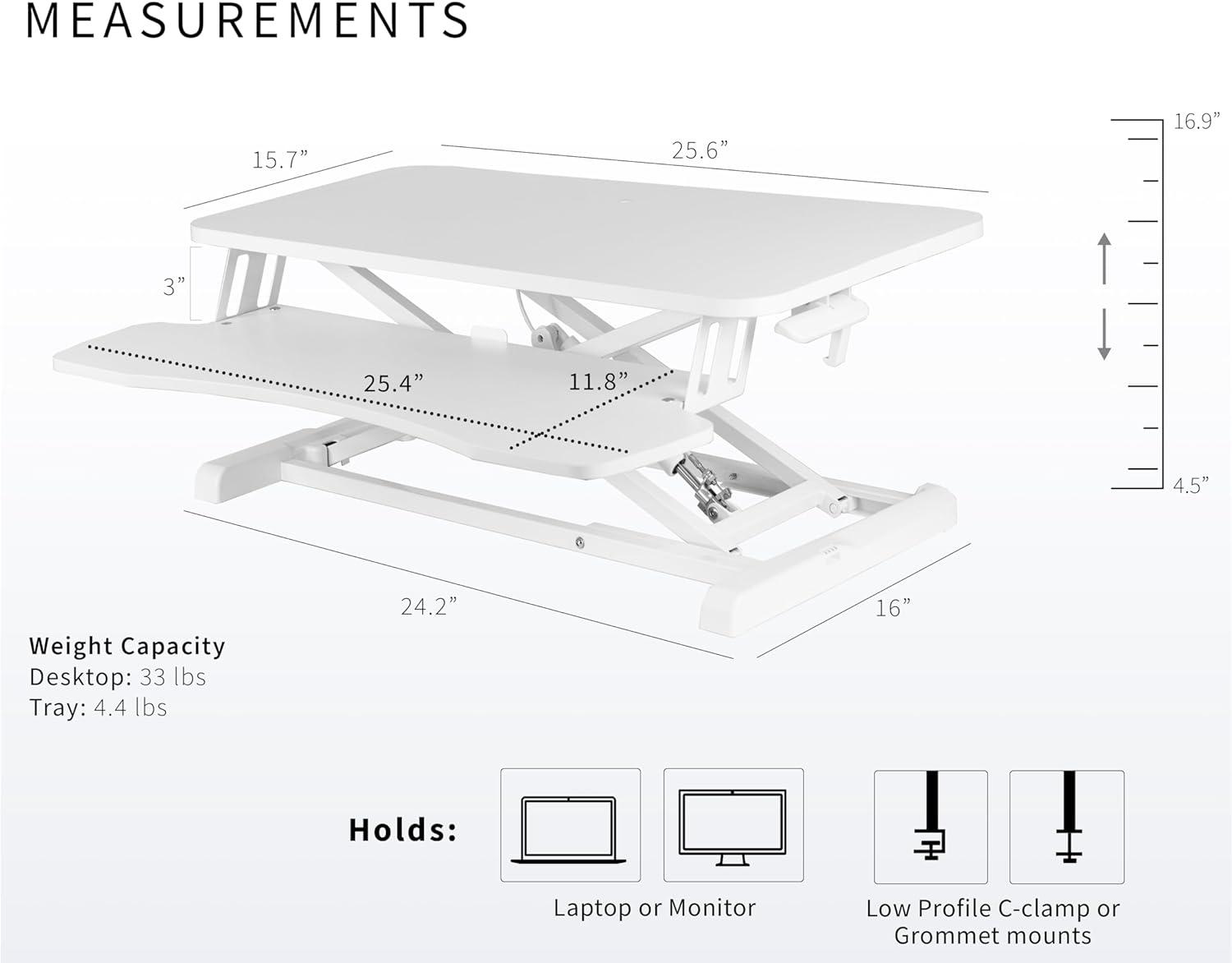 VIVO Height Adjustable Standing Desk Converter (DESK-V000K Series)