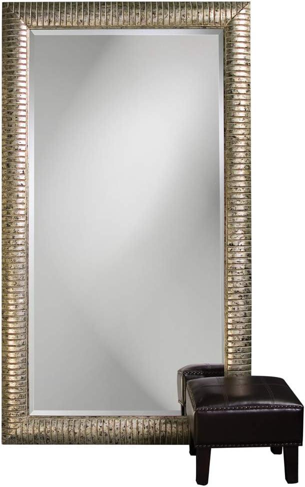 Antique Silver Rectangular Full Length Leaner Mirror