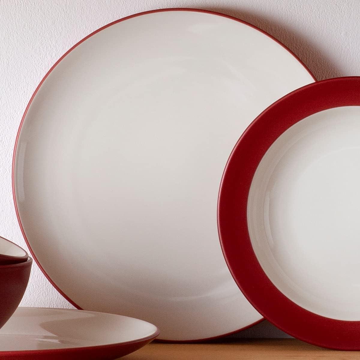 Raspberry Ceramic Coupe Salad Plates, Set of 4