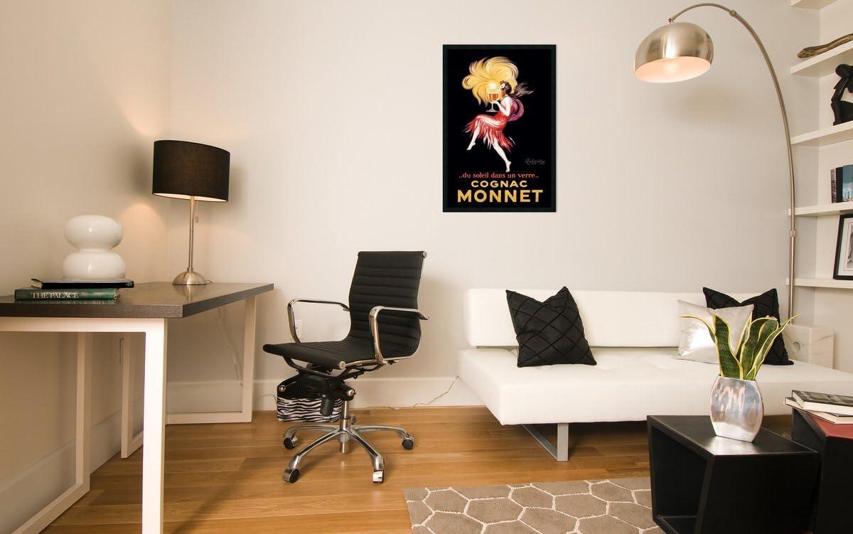 Cognac Monnet 1927 Framed Art Print in Black Wood