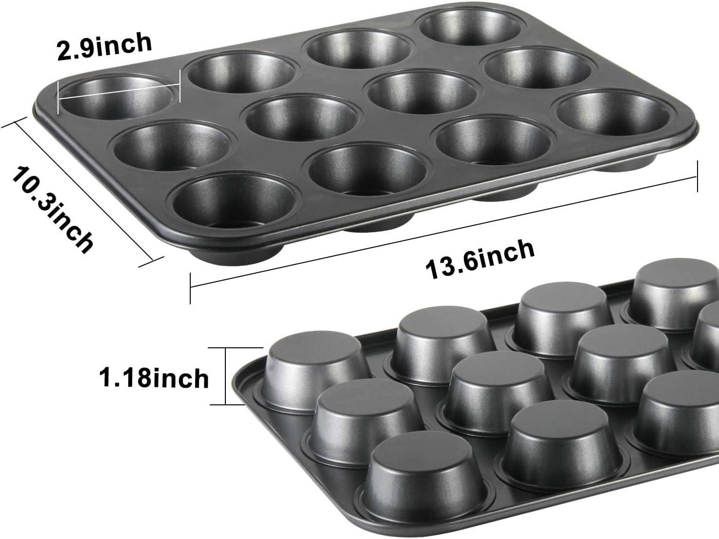 Heavy Duty Nonstick 12-Well Steel Muffin Tin Set