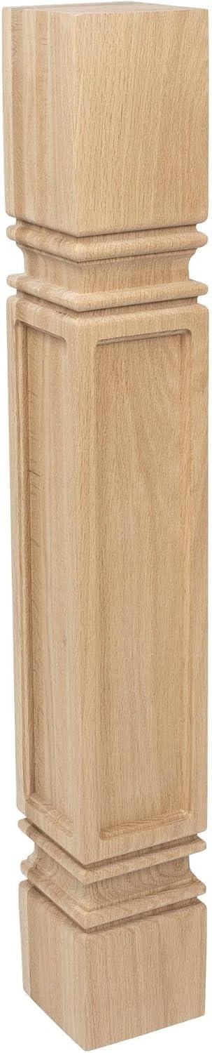 Designer's Edge Millwork 35-1/4 in. High x 5 in. Wide x 5 in. Depth Unfinished North American Solid Red Oak Mission Kitchen Island Leg