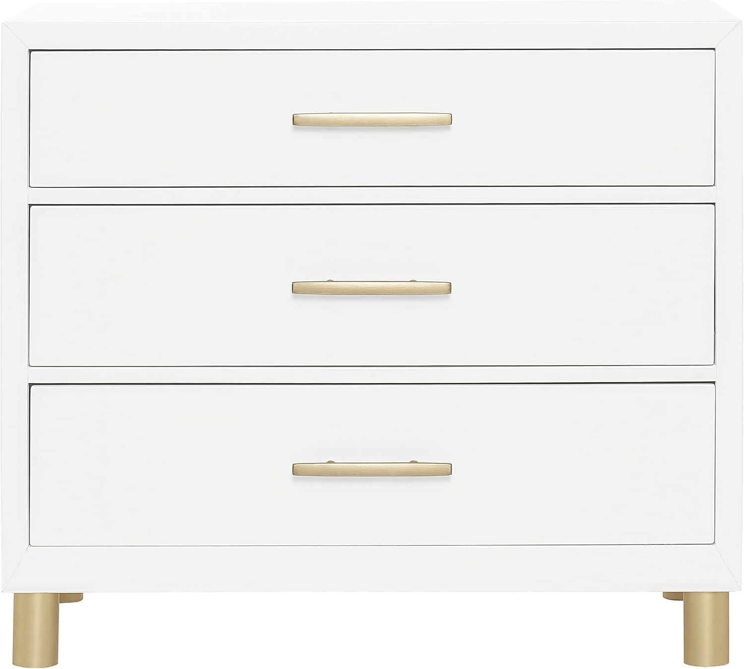 White Mid-Century Modern Double Dresser with Dovetail Drawers