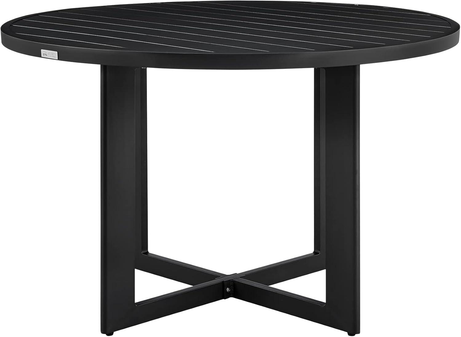 Grand Black Round Aluminum Outdoor Dining Table