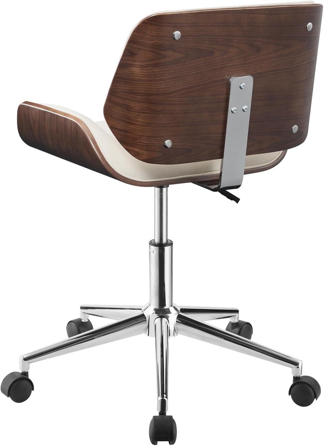 Superwum Addington Adjustable Height Office Chair Ecru and Chrome