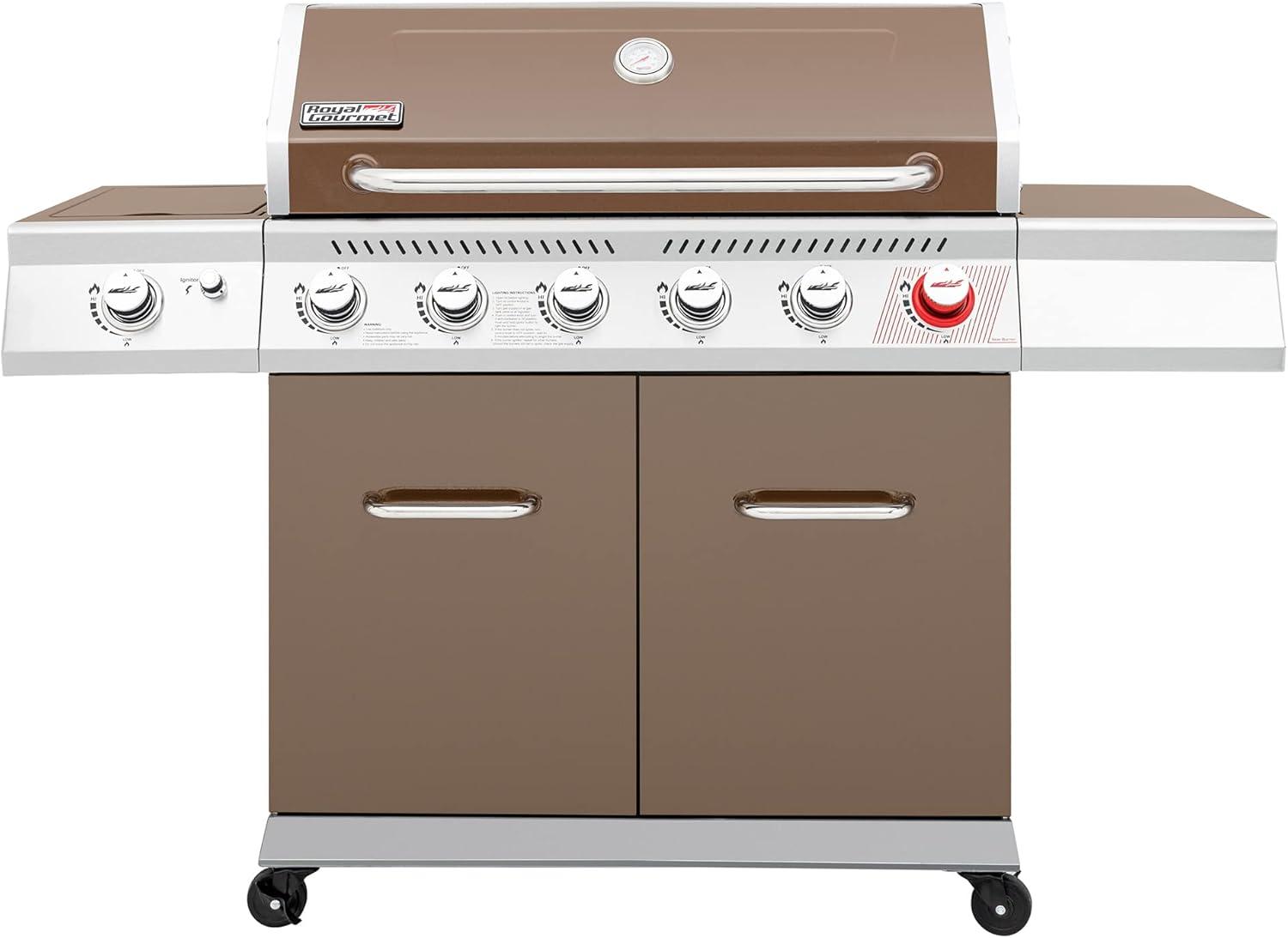 Royal Gourmet 6 - Burner Freestanding Liquid Propane 74000 BTU Gas Grill with Cabinet