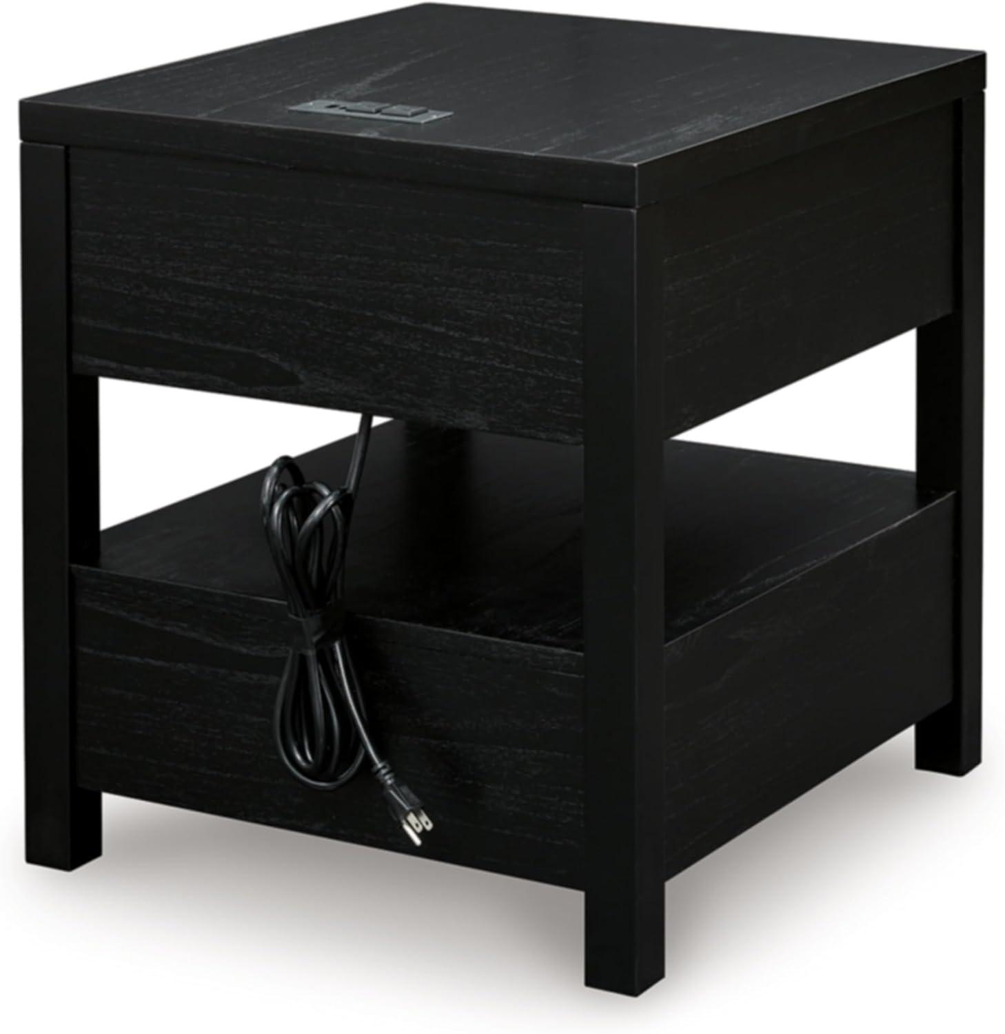 Signature Design by Ashley Winbardi End Table with USB Ports, Black