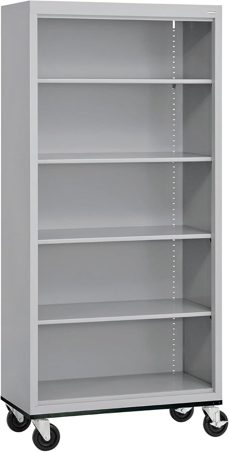 Sandusky Lee 36" W x 18" D x 78" H Steel Mobile Bookcase with 4 Adjustable Shelves by Sandusky