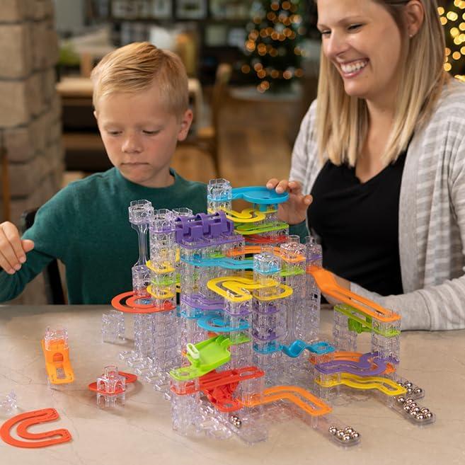 Fat Brain Toys Trestle Tracks Pro - 274-Piece Modular Marble Run, STEAM Toy, Ages 8+