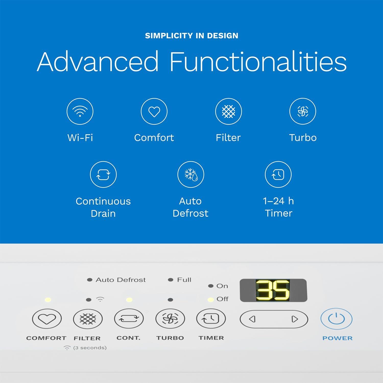 hOmeLabs 4,500 Sq. Ft WiFi-Enabled Dehumidifier - Powerful Humidity Control - 50 pint