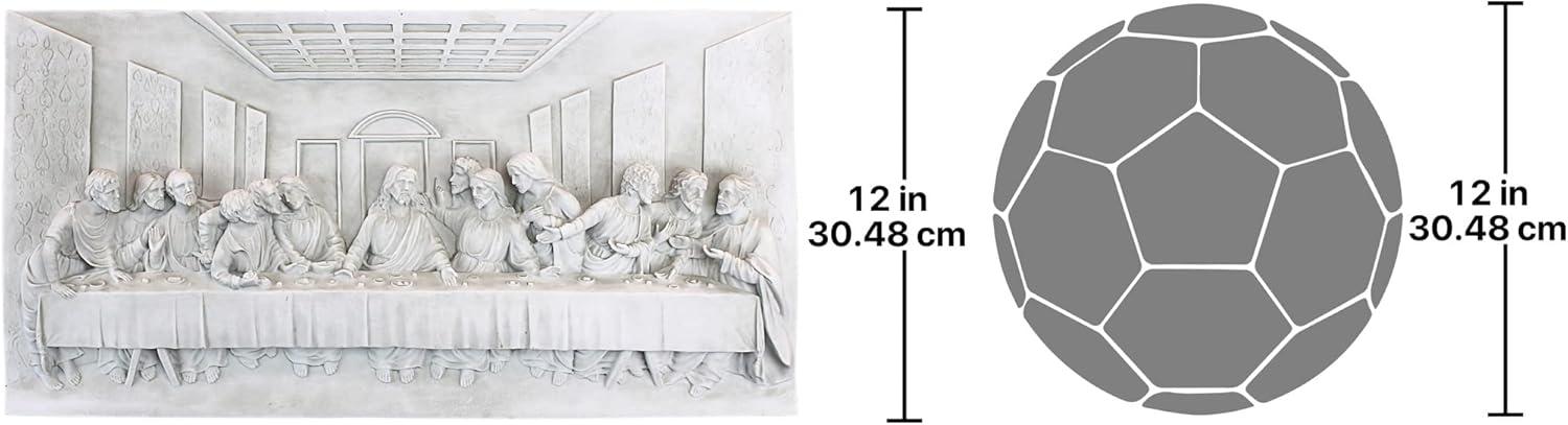 Antique White Resin Last Supper Wall Sculpture